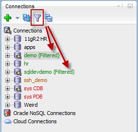 two of my connections have global filters applied