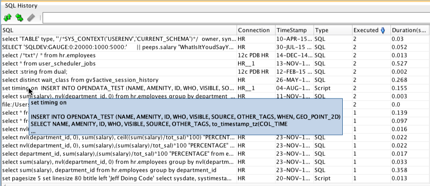 Mouse hover over a script item, and you'll see that I'm not fibbing about entire scripts going into your history...