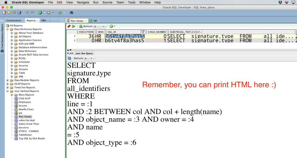 Sql Developer Chart Report