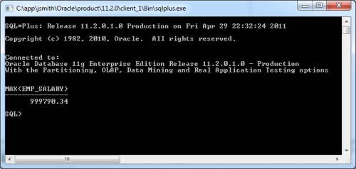 sqlplus table or view does not exist