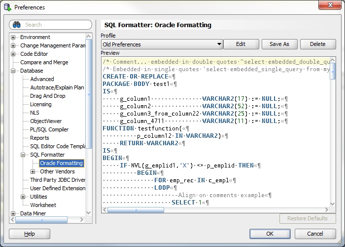 How To: Configure TABs in SQL Developer