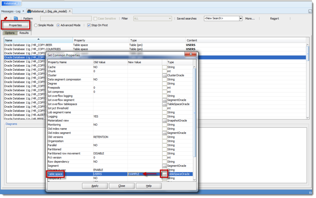 SQL Developer Data Modeler version 3.3 has a new and improved Search (and Replace!)