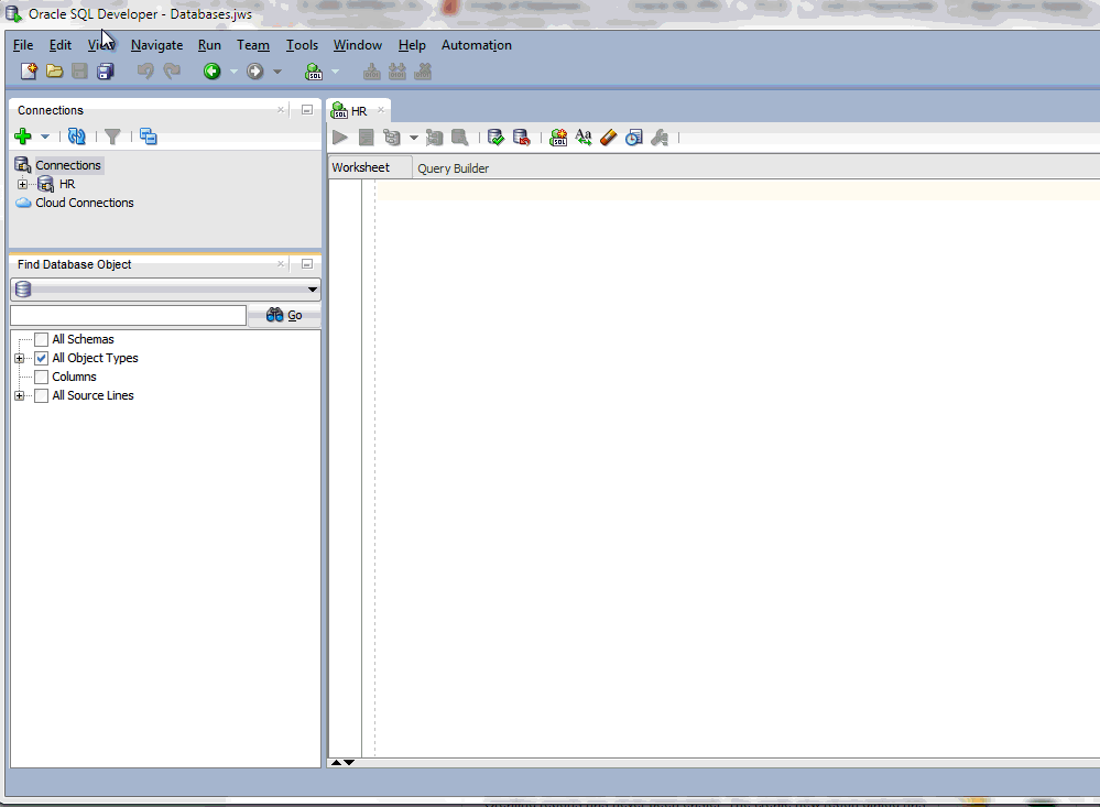 Oracle SQL Developer version 4.0, Find DB Object