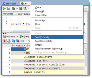 SQL Developer v4 Quick Hit: Split Worksheets