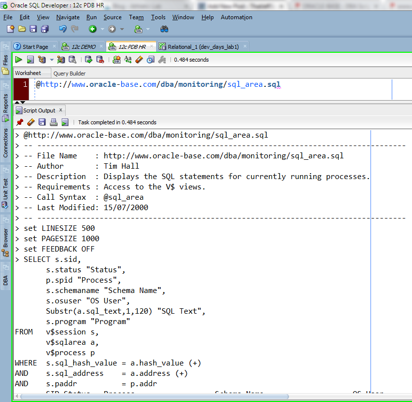 @http://...file.sql and run with F5