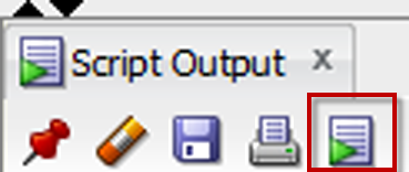 Why is there an Execute button on an output panel toolbar?