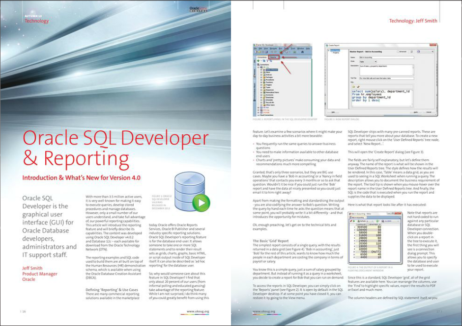 5 page overview of reporting in Oracle SQL Developer