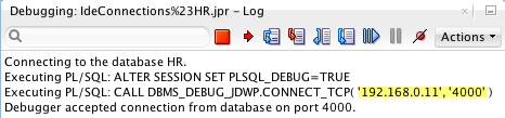 the 192 IP address is the network location of my laptop running SQL Developer and port 4000 is the port on my computer the connection is coming through