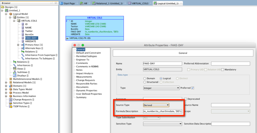 How to Model Virtual Columns in Oracle SQL Developer Data Modeler