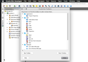 Customizing SQL Developer Toolbars