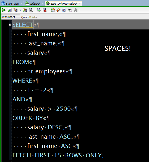 ...and this code has spaces