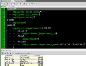 generated query with subquery using query builder