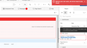 sql error detection in oracle apex 5.1 report
