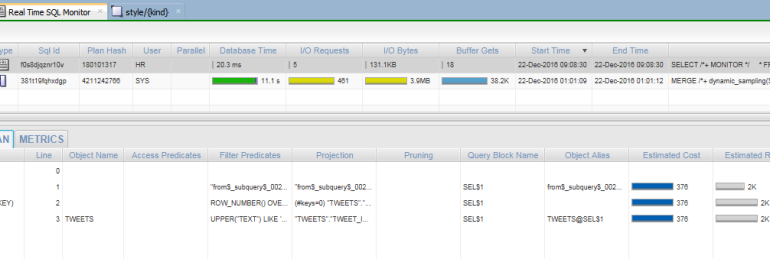 real time sql monitoring in oracle sql developer