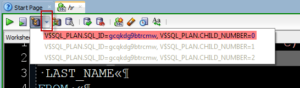 cached plans in oracle sql developer sql worksheet