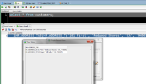 oracle sql developer nested output
