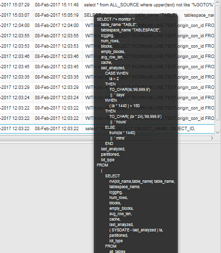 oracle real time sql monitor sql developer foramtted sql statement