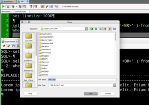 oracle sql developer file save dialog