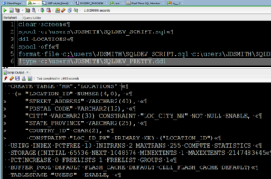 sqlplus script in oracle sql developer