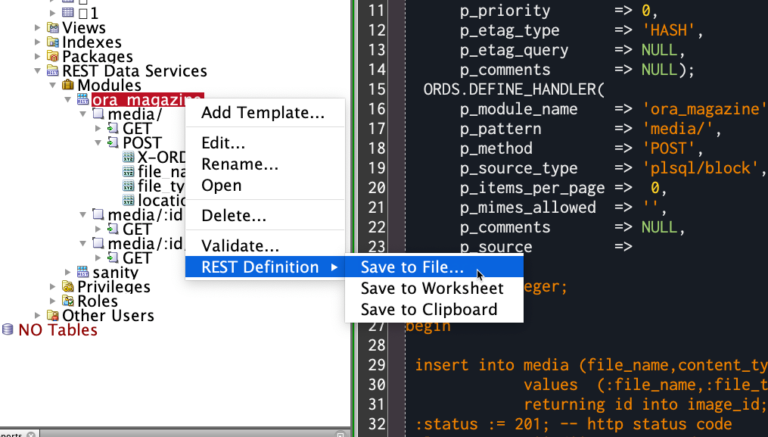 Exporting Your Oracle REST Data Services Modules to Files