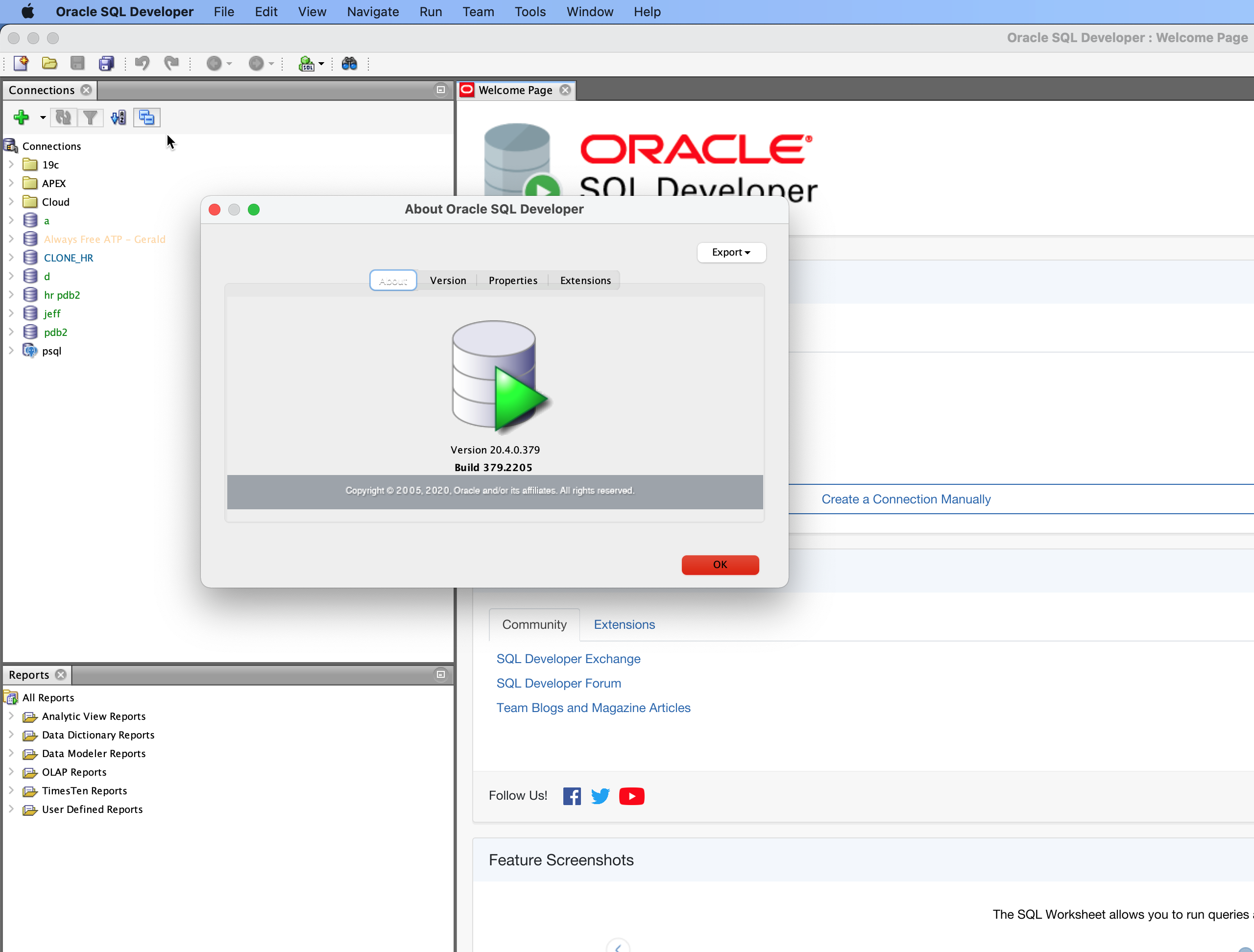 Oracle SQL Developer version 20.20 is now available