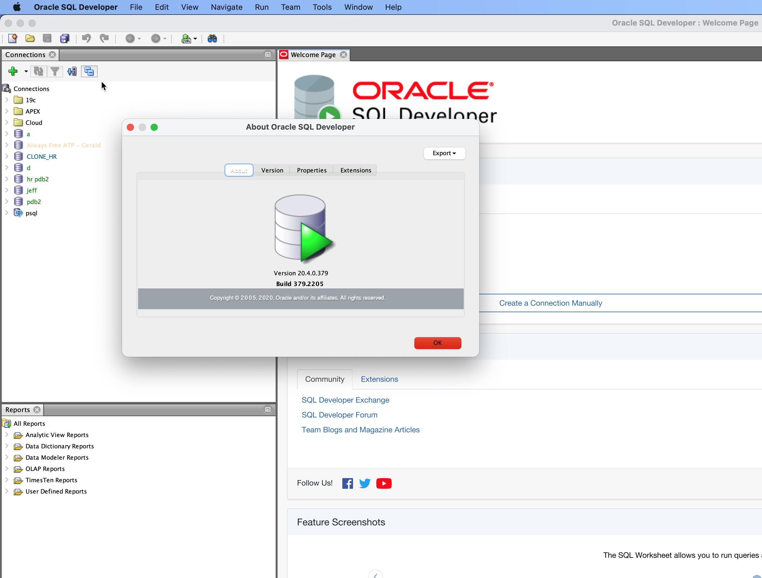 Oracle SQL Developer version 20.4 is now available!