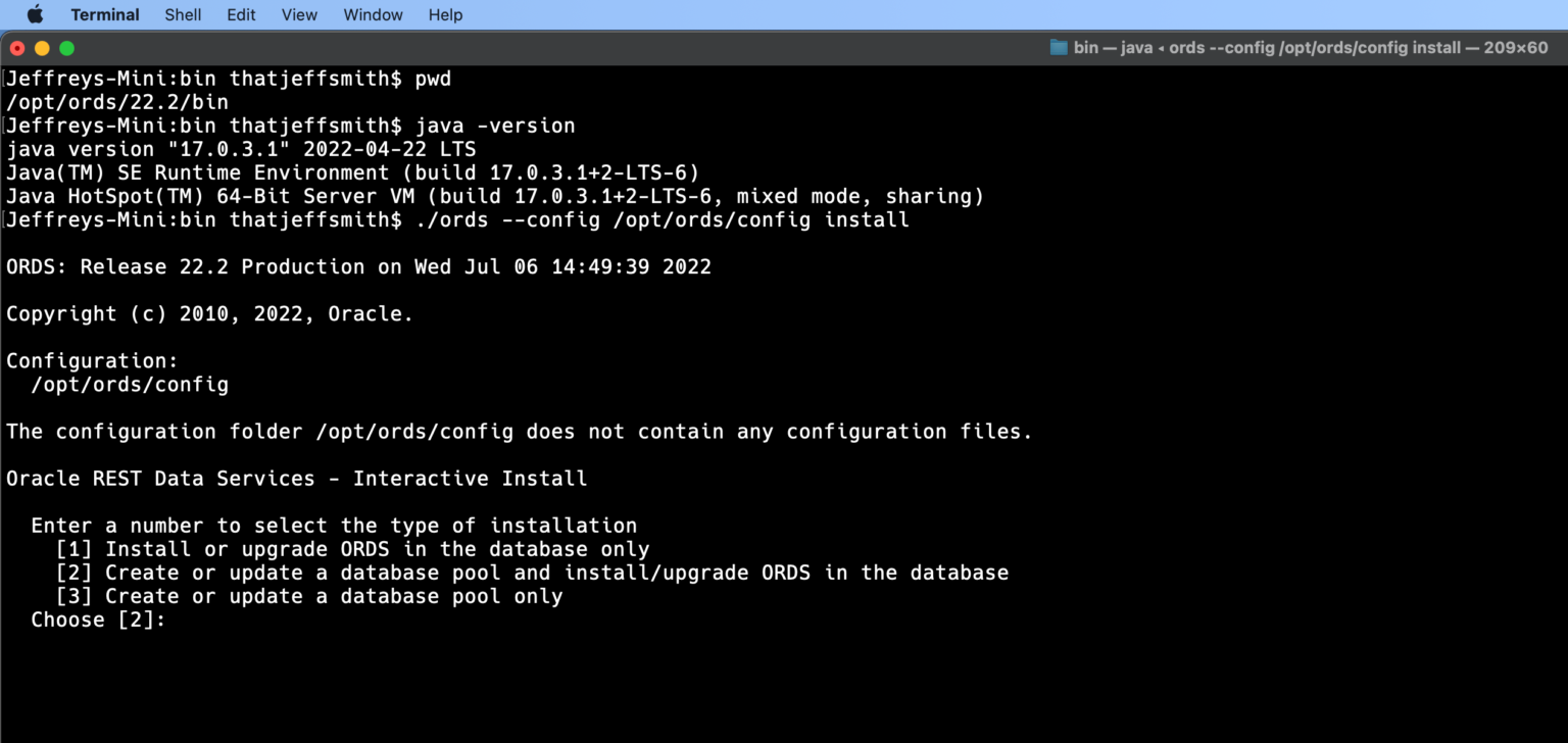 Install ORDS & SQL Developer Web for Multitenant, Part One