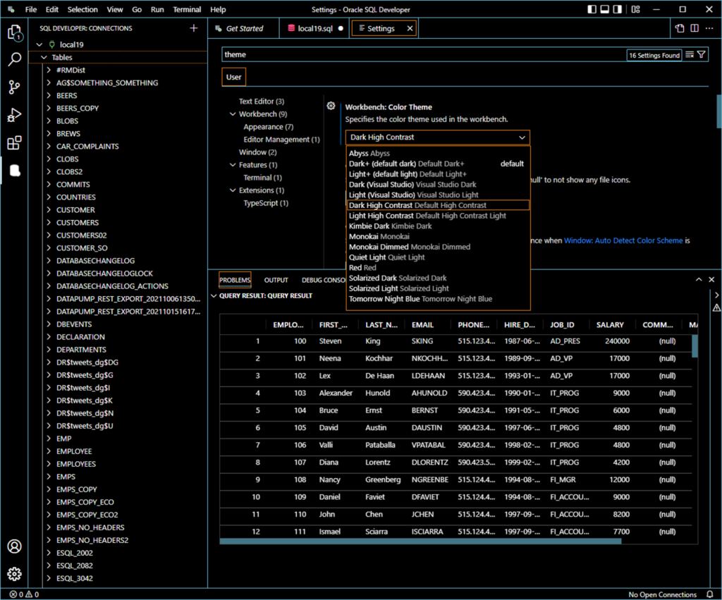 Database Tools Tips & Tricks - dark mode for Oracle SQL Developer