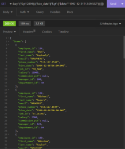 Oracle REST APIs & Query Parameter Examples using EMPLOYEES