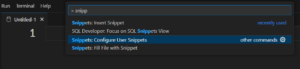 Adding Custom Snippets in VS Code for SQL Developer