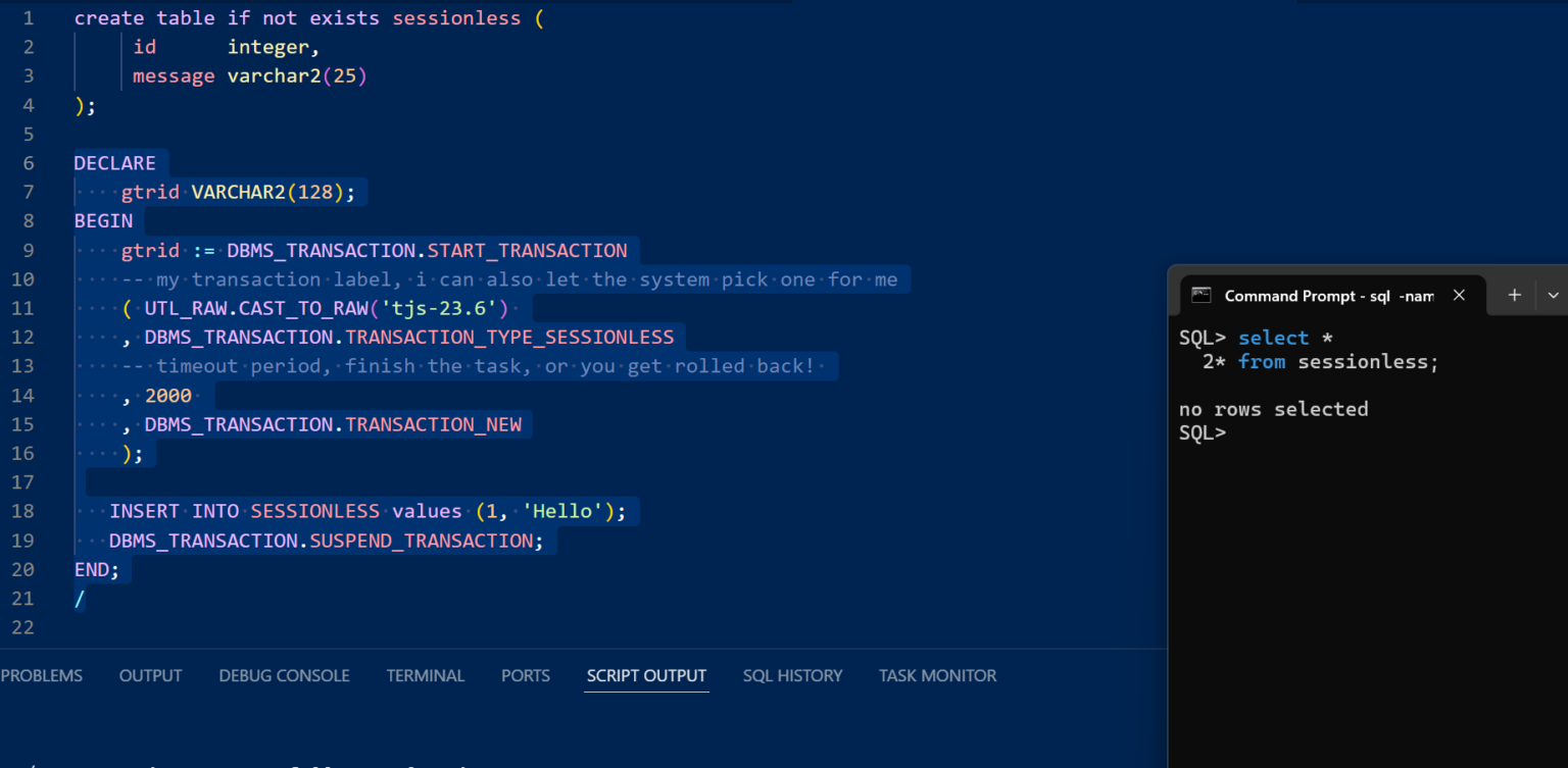 Sessionless Transactions in Database 23ai & your REST APIs
