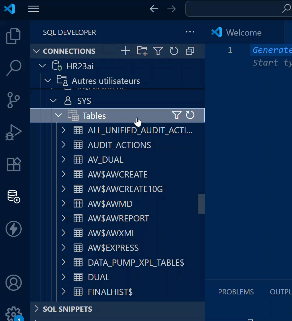 SQLDev for VS Code Quick Tip: Find Objects in Navigator